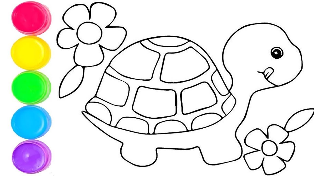 cara menggambar kura-kura