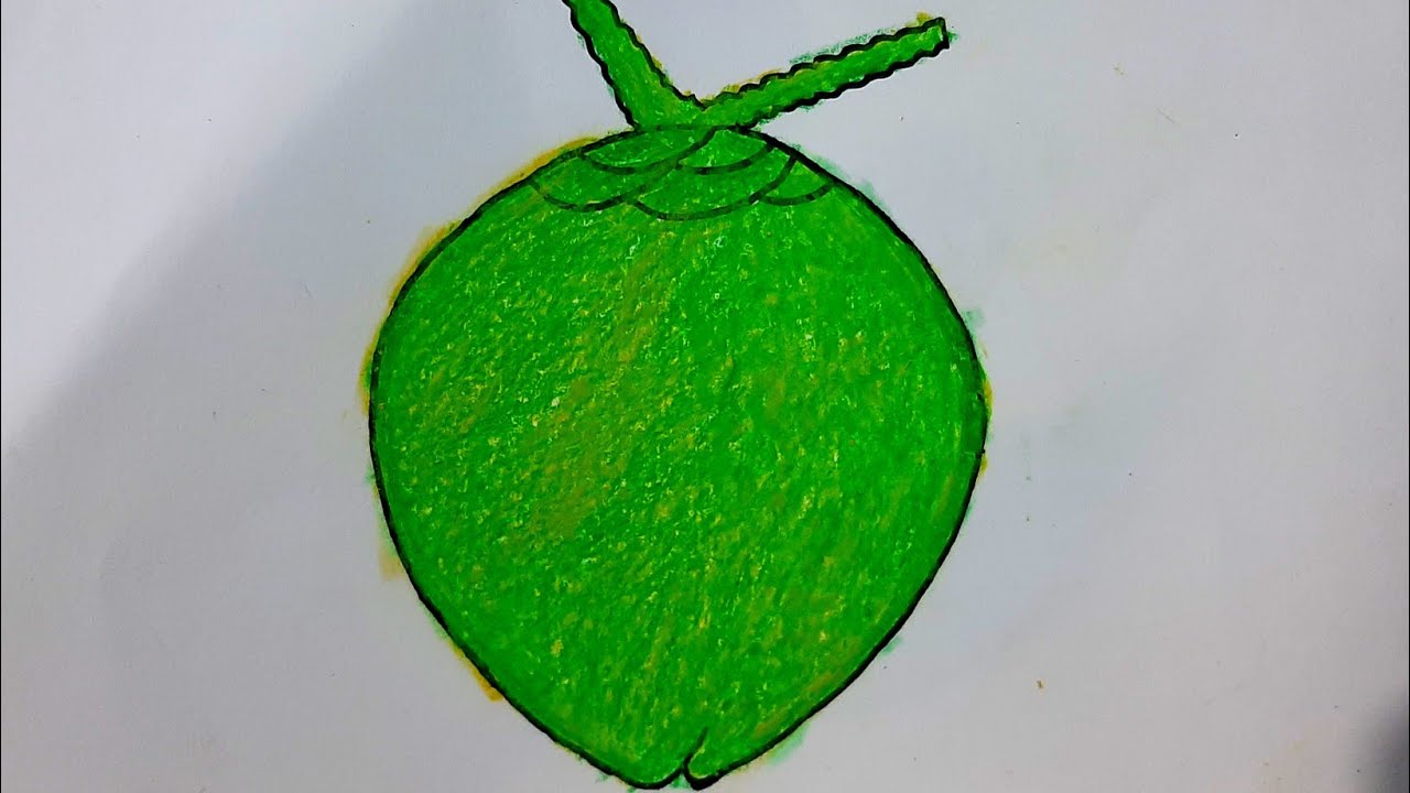 coconut drawing with poster colours / very easy