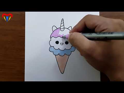 dondurma çizimi - kolay kawaii dondurma çizimleri - kolay çizimler, basit, sevimli, güzel, resim