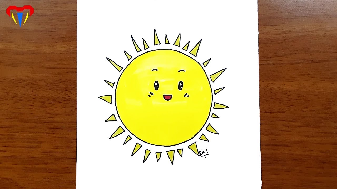 güneş çizimi - kolay kawaii çizimleri - kolay çizimler, basit, sevimli, güzel,  tatlı,  resim