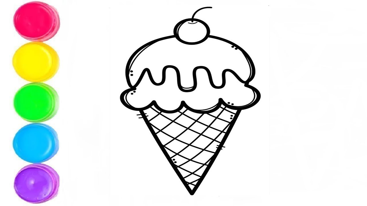 how to draw ice cream for kids,toddlers ,bolalar uchun rasm chizish