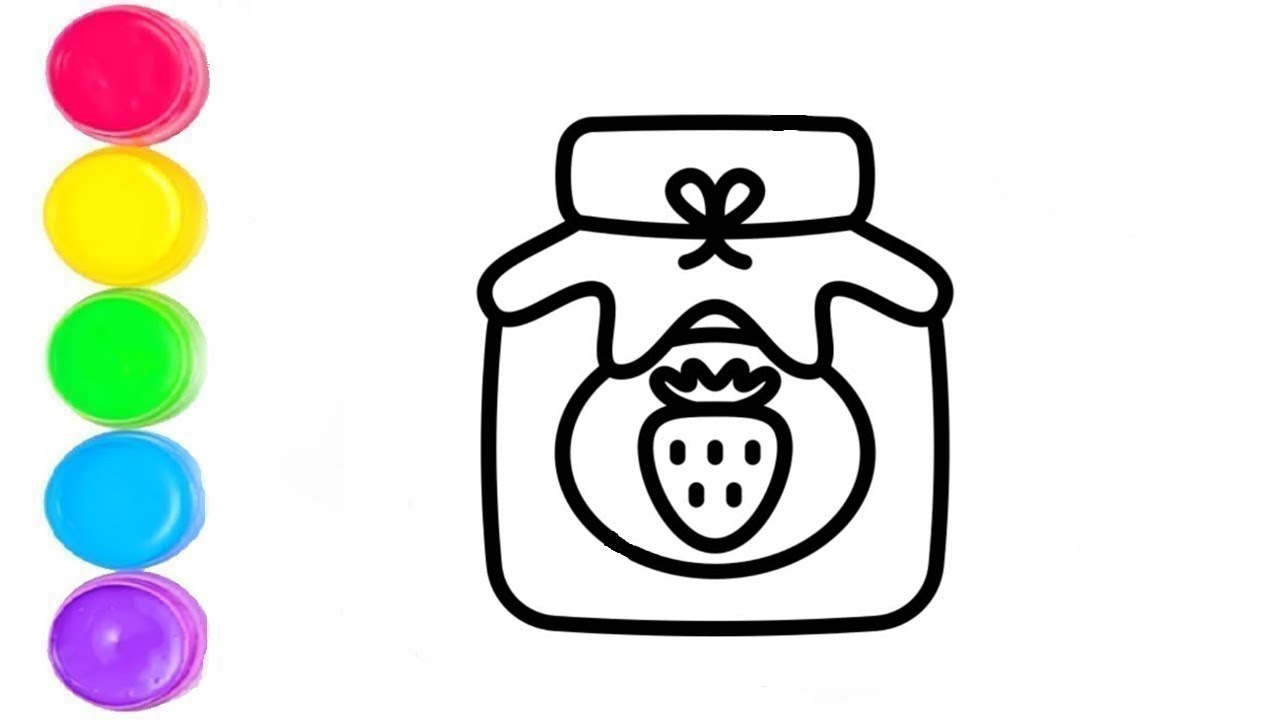 how to draw jam jar  for kids,toddlers ,bolalar uchun rasm chizish