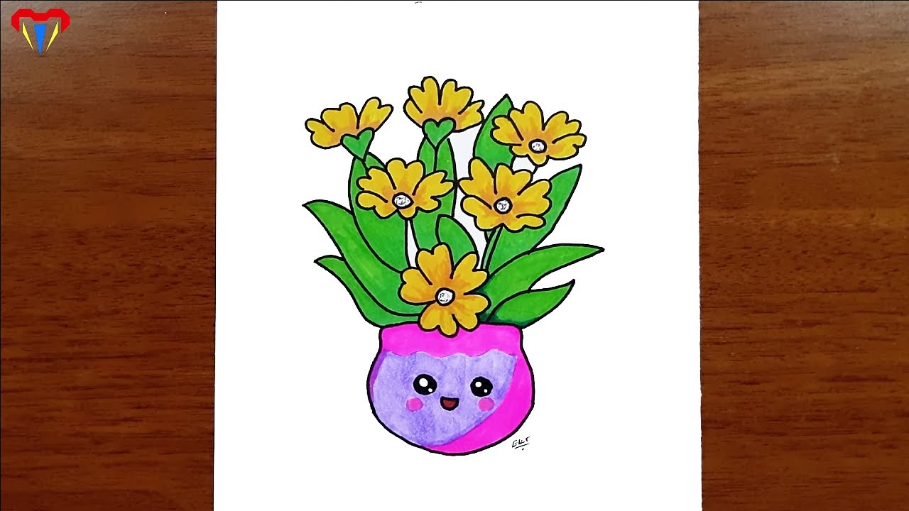 kawaii çiçek resmi nasıl çizilir - basit, sevimli, kolay, tatlı, güzel çizimler