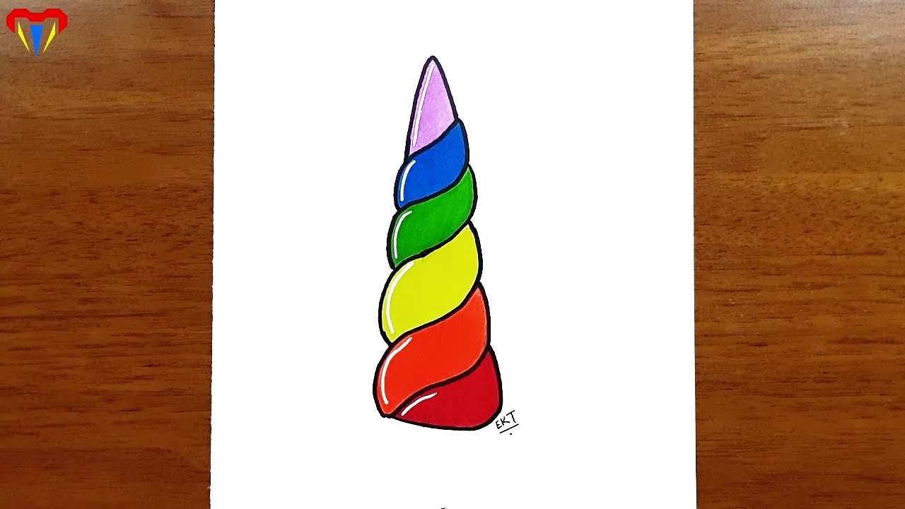 kawaii unicorn boynuz resmi nasıl çizilir - sevimli, güzel, basit ve kolay çizim