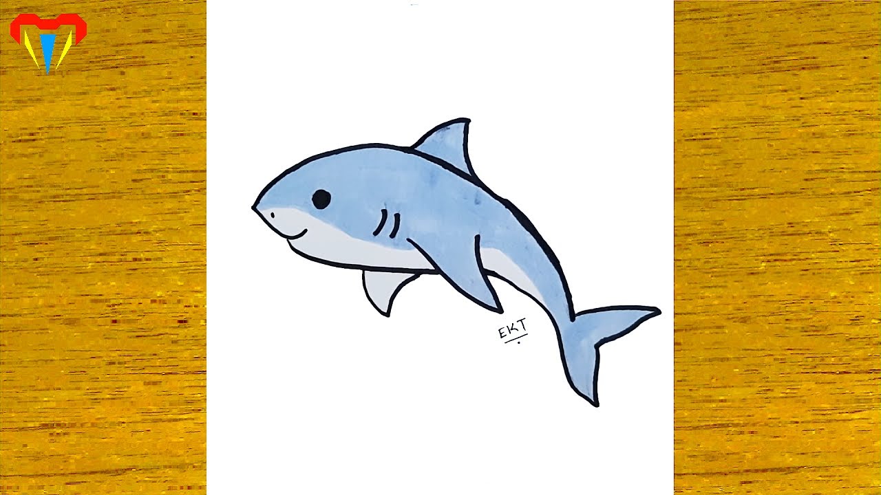 köpek balığı çizimi - kolay hayvan çizimleri - kolay çizimler, basit, sevimli, güzel, resim