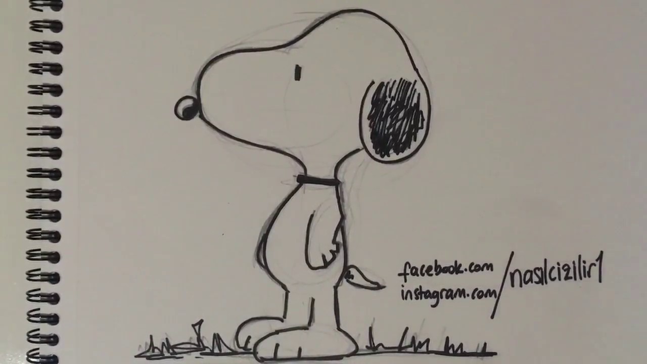 "Görsel Sanatlar Dersi Etkinlikleri" Sevimli köpek nasıl çizilir | Snoopy çizimi