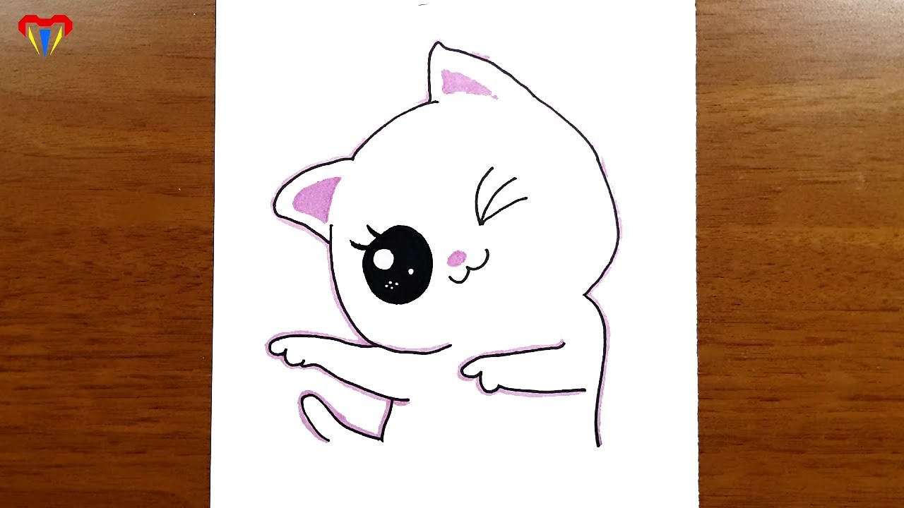sevimli tatlı kedi nasıl çizilir - kolay kedi resmi çizimleri - basit çizimler