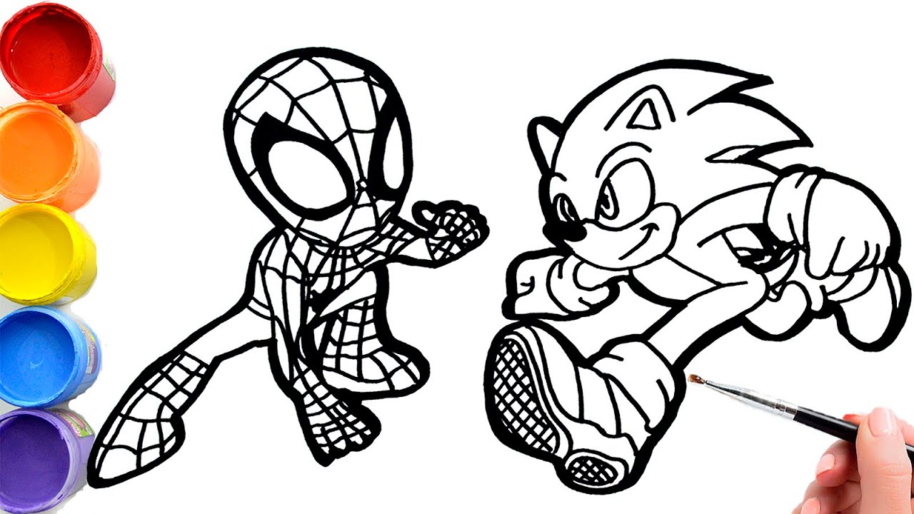 Drawings of the Marvel's SPIDEY and His Amazing Friends Vs SONIC | SONIC & Spider-Man