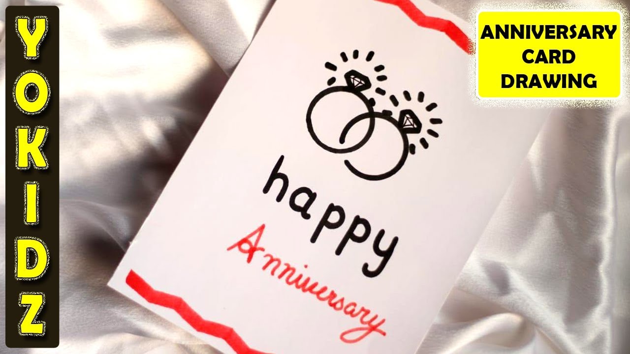 HOW TO DRAW HAPPY ANNIVERSARY CARD