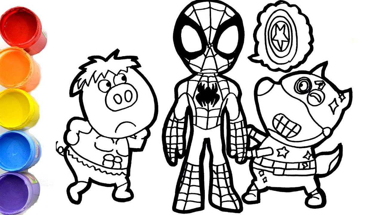 🔴🔴Drawings of the Marvel's Spidey and His Amazing Friends Vs Wolfoo -Piggy - Wolfoo family