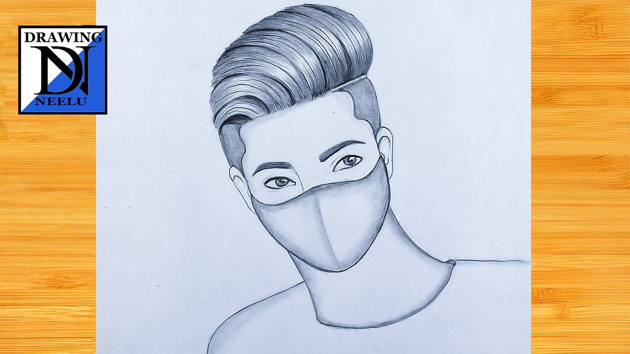 How to draw a Boy with Mask | Pencil sketch for beginner | Easy drawing | Simple drawing | Draw boy