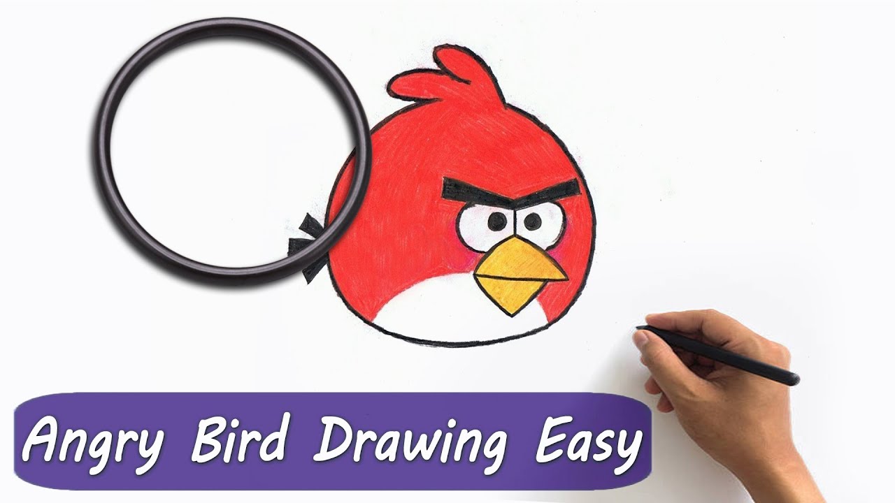 Angry Bird Drawing lesson  ( How to Draw Angry Bird Red) #Angry_Bird