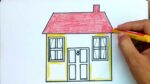 Beautiful simple drawing & coloring house| Quick house art with easy step