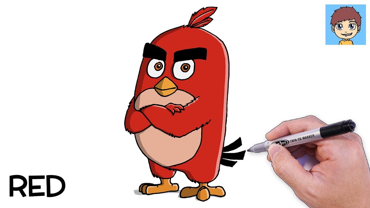 Comment Dessiner Angry Birds: Rouge Facilement - Dessin Facile a Faire - Dessin Angry Birds