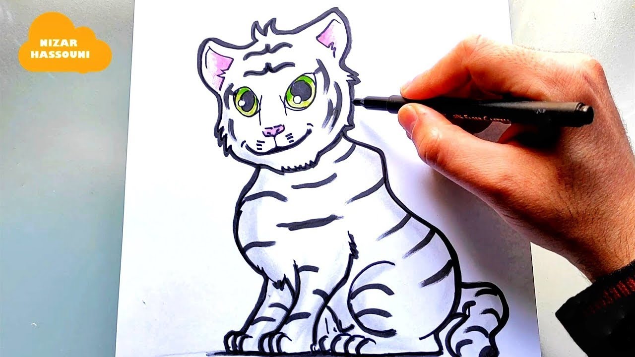 Comment dessiner un bébé tigre etape par etape