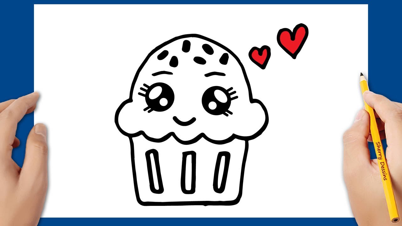 Comment dessiner un cupcake kawaii | Dessins mignons et faciles