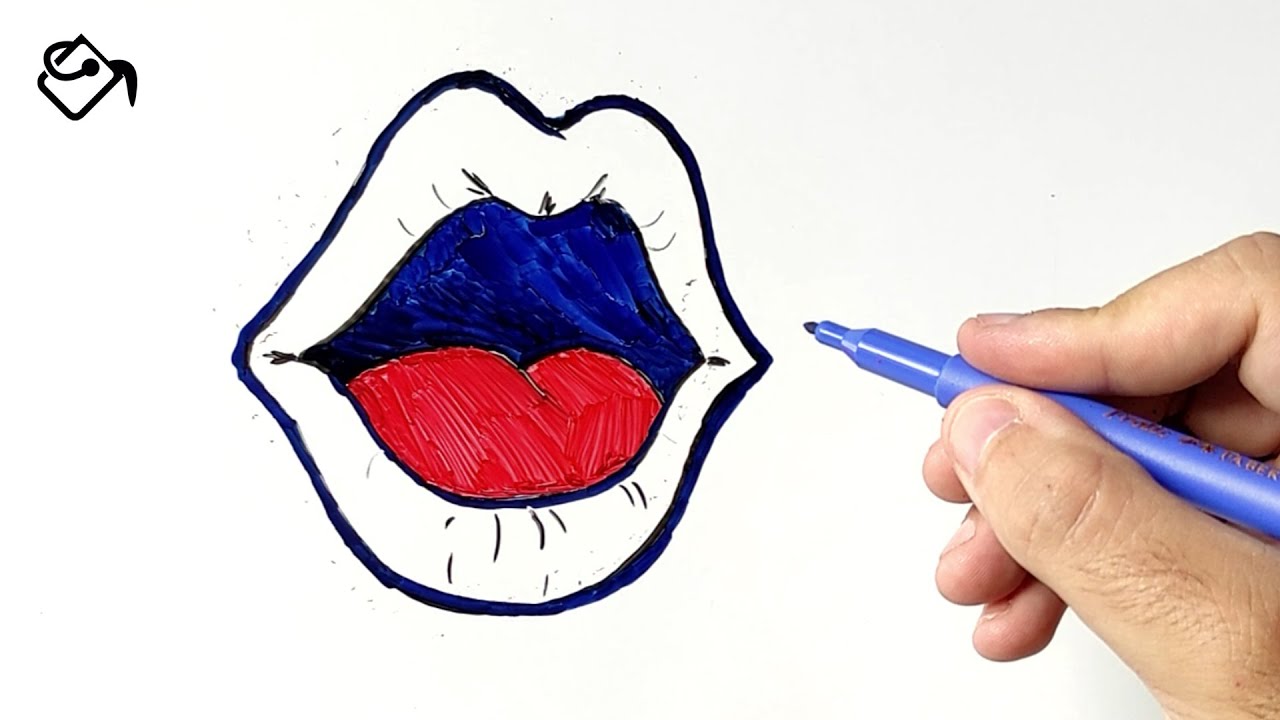 Comment dessiner une BOUCHE qui tire la langue dessin bouche OUVERTE dessin FACILE