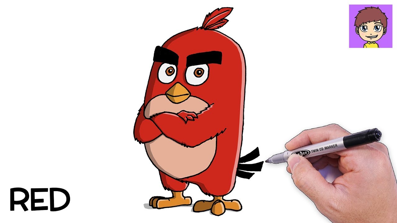 Como Dibujar el Pajaro Rojo Paso a Paso - Dibujos para Dibujar - Dibujos Faciles Angry Birds