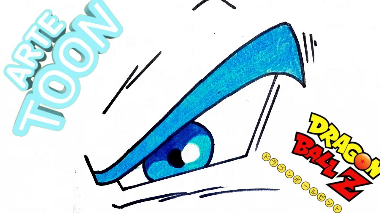 Como dibujar el ojo de Vegeta Super saiyajin dios Azul perfecto paso a paso