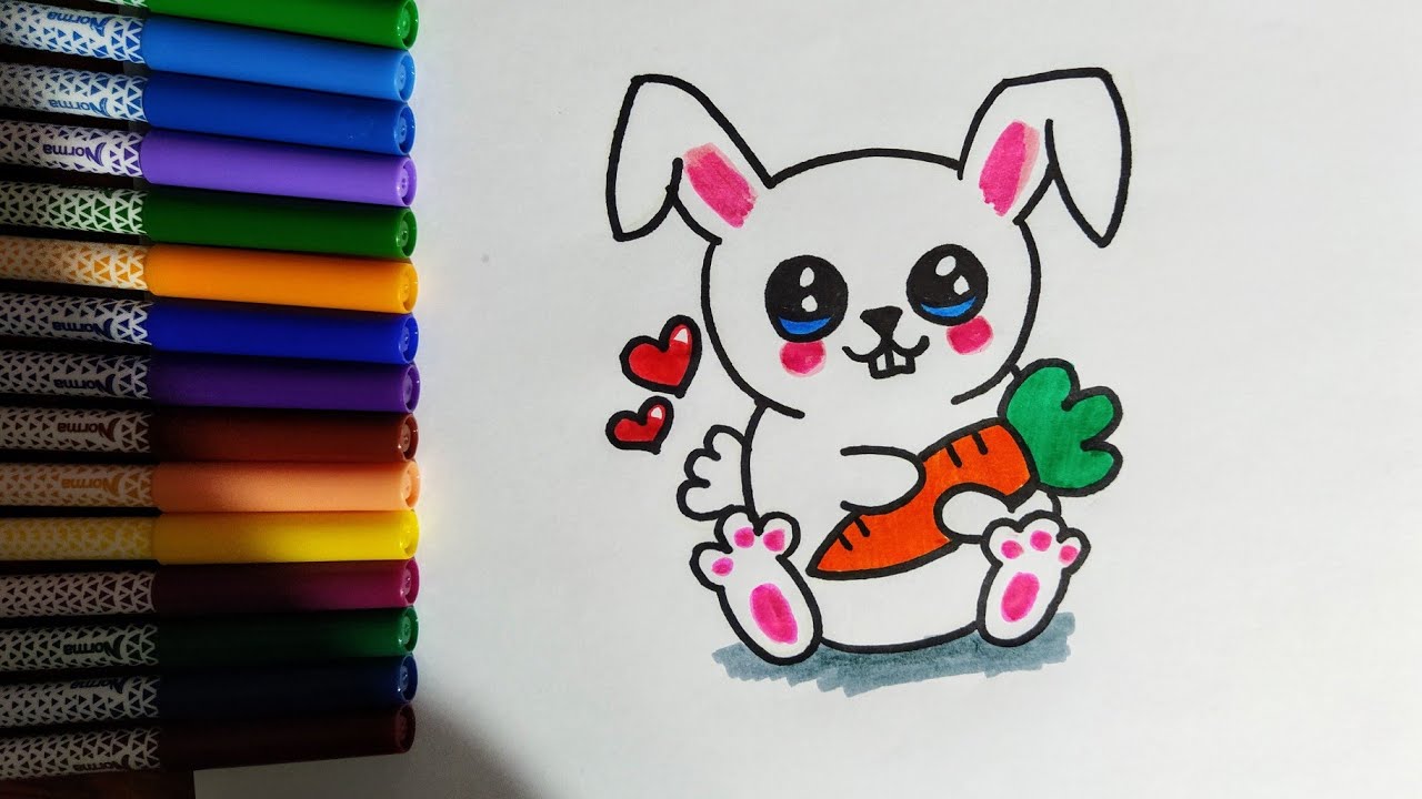 How to draw a Kawaii rabbit - How to draw cute rabbit