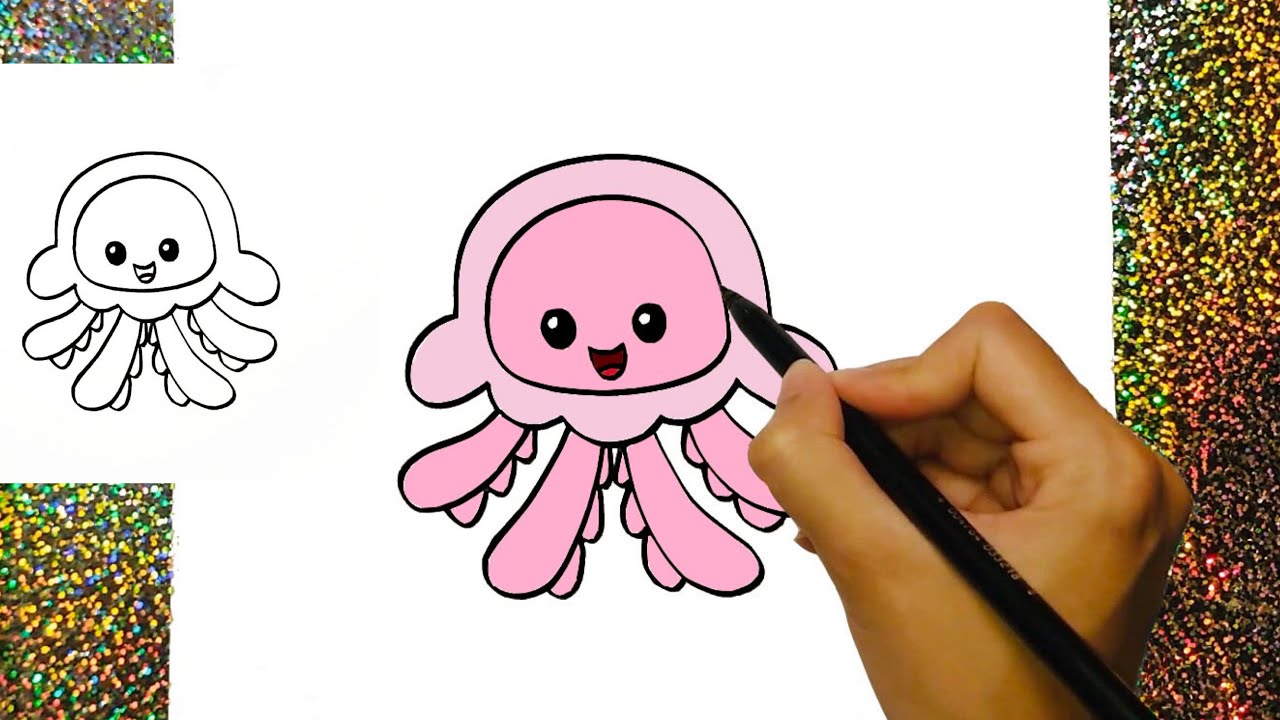 Cómo dibujar una medusa marina fácil