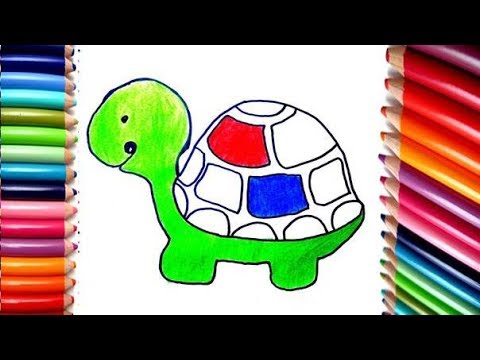 Dibuja y Colorea Tortuga de Arco Iris - Dibujos Para Niños / How to draw turtle with colors
