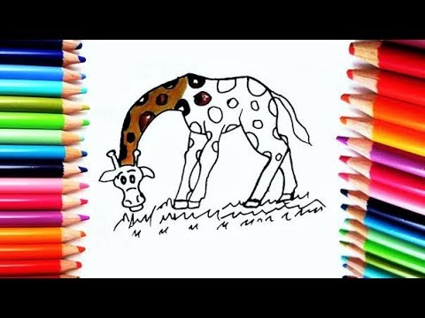 Dibuja y Colorea una Jirafa - Dibujos Para Niños