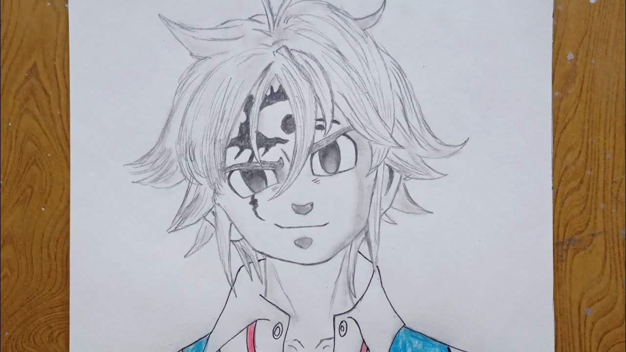 Drawing-Meliodas From The Seven Deadly Sins|Anime drawing|Meliodas Sketch step by step tutorial|
