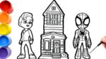 Drawings of the Marvel's SPIDEY and His Amazing Friends house