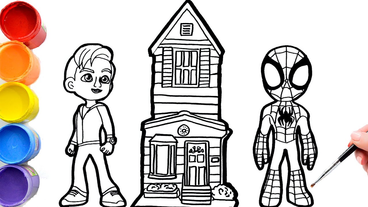 Drawings of the Marvel's SPIDEY and His Amazing Friends house