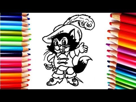 EL GATO CON BOTAS -  Dibuja y Colorea el Gato con Botas - Video para Niños