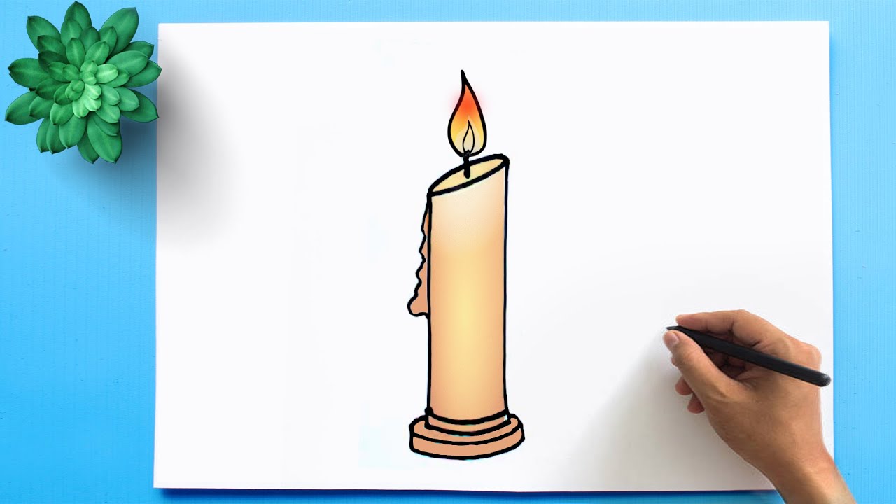 Easy Candle Drawing  How to Draw a Candle Easy Step by Step