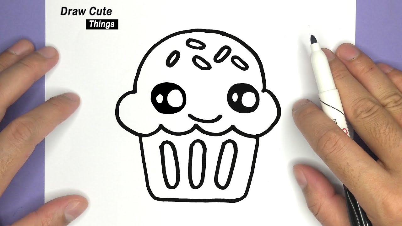 How To Draw A Cute Cupcake Super Easy And Kawaii Step By Step Draw Cute Things