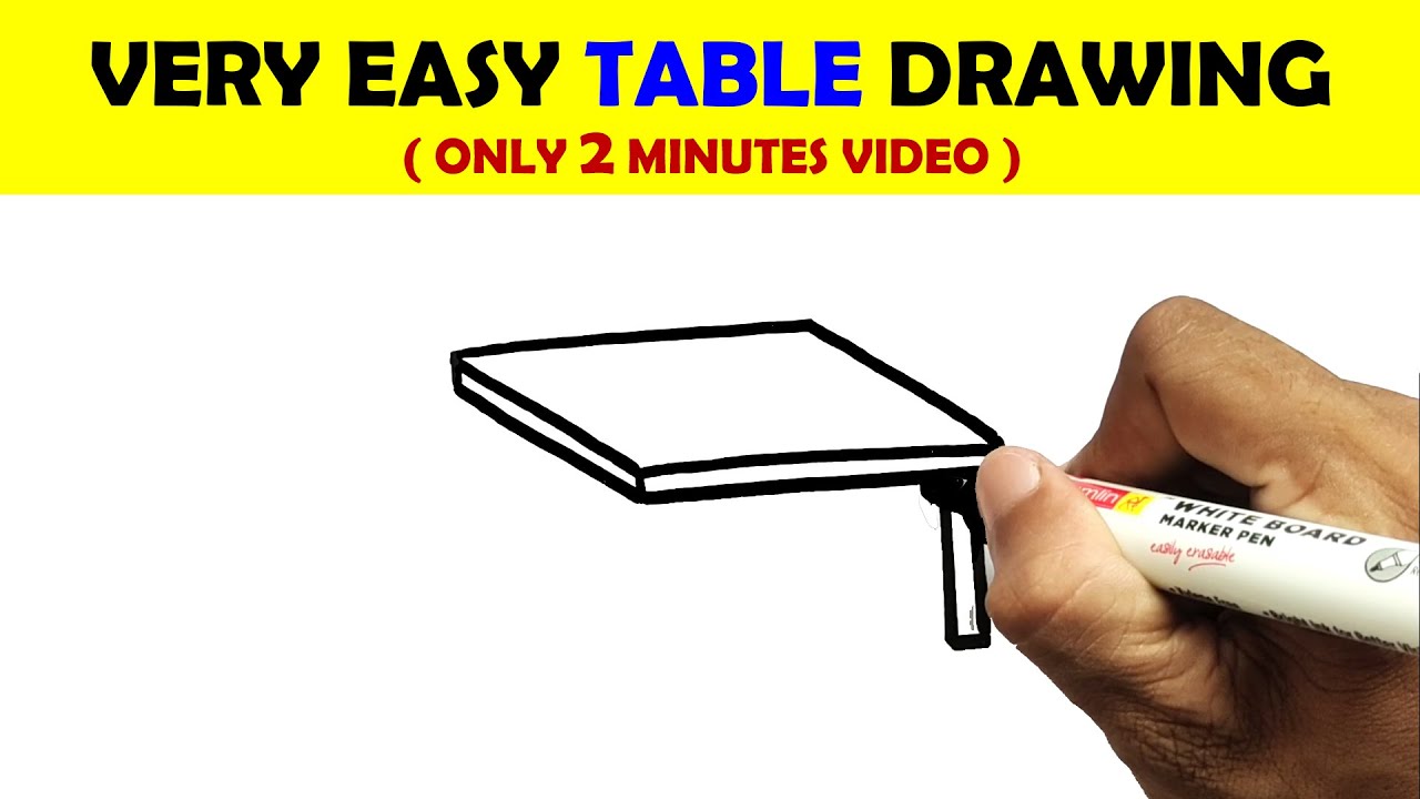 HOW TO DRAW A TABLE STEP BY STEP | TABLE DRAWING VIDEO