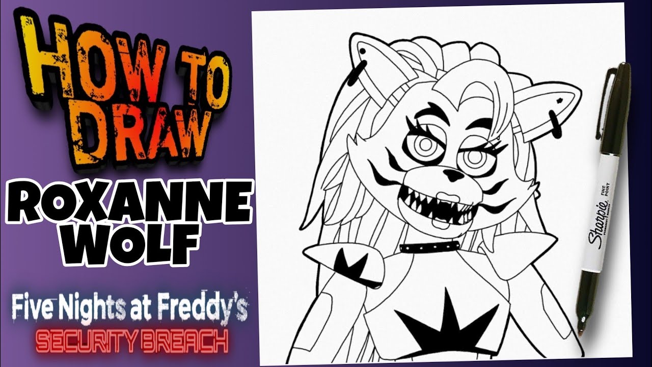 HOW TO DRAW ROXANNE WOLF | FIVE NIGHT AT FREDDY'S | SECURITY BREACH | como dibujar a roxy de fnaf