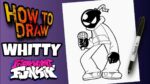HOW TO DRAW WHITTY FROM FRIDAY NIGHT FUNKIN | STEP BY STEP | como dibujar a whitty de fnf | fácil