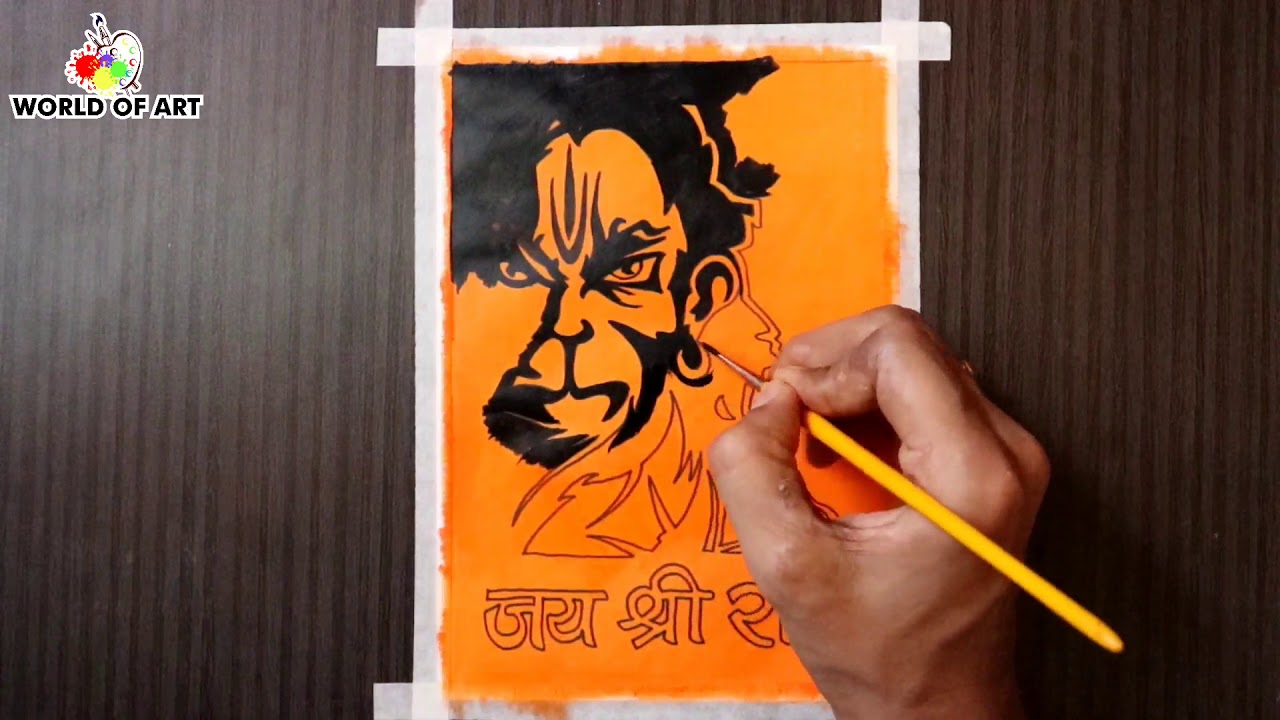 Hanuman drawing || how to draw hanuman || jai shri ram - oil pastel drawing