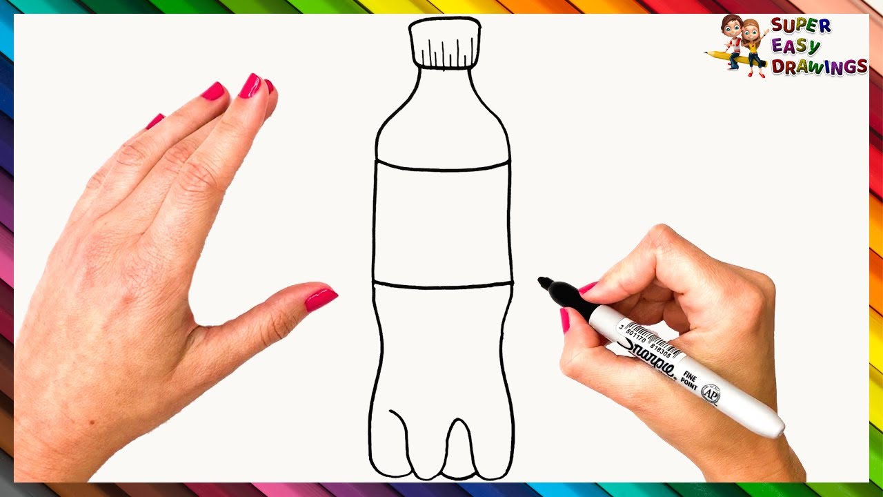 How To Draw A Bottle Step By Step - Bottle Drawing Easy