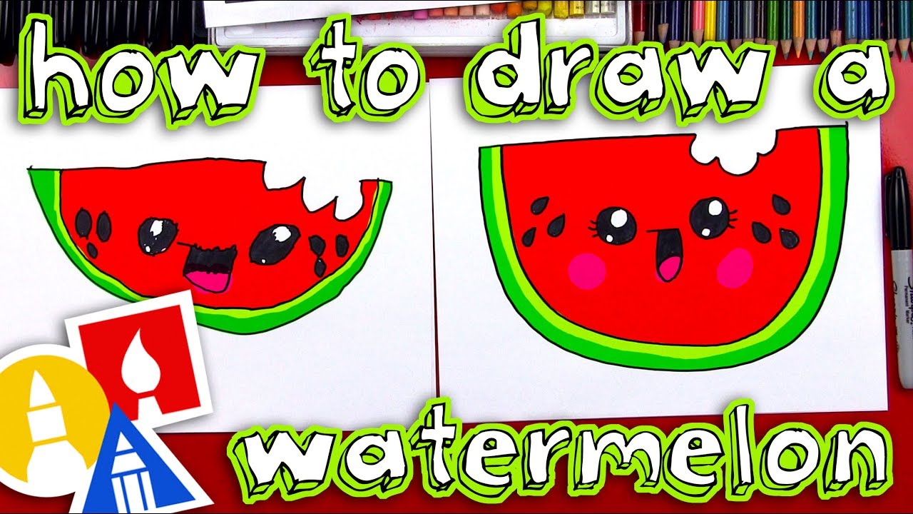How To Draw A Cartoon Watermelon