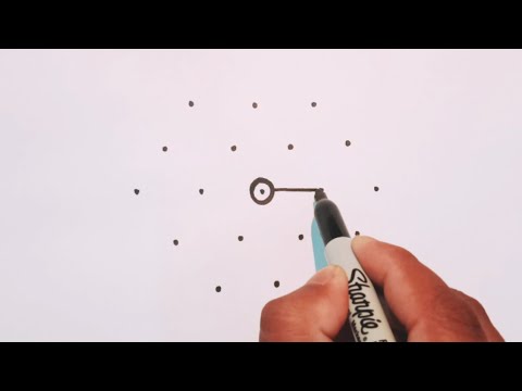 How To Draw A Cute Flower Design With 5×3 Dots | Happy New Year 2021 Simple Flower Drawing With Dots