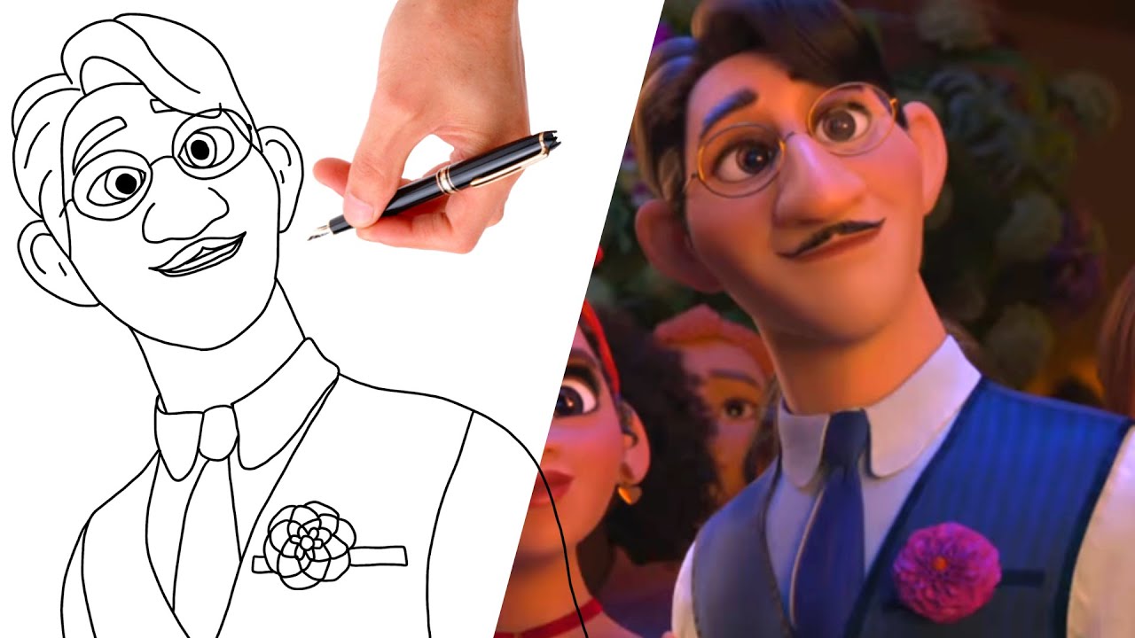 How To Draw AGUSTÍN MADRIGAL FROM ENCANTO THE MOVIE | SUPER EASY DISNEY DRAWING
