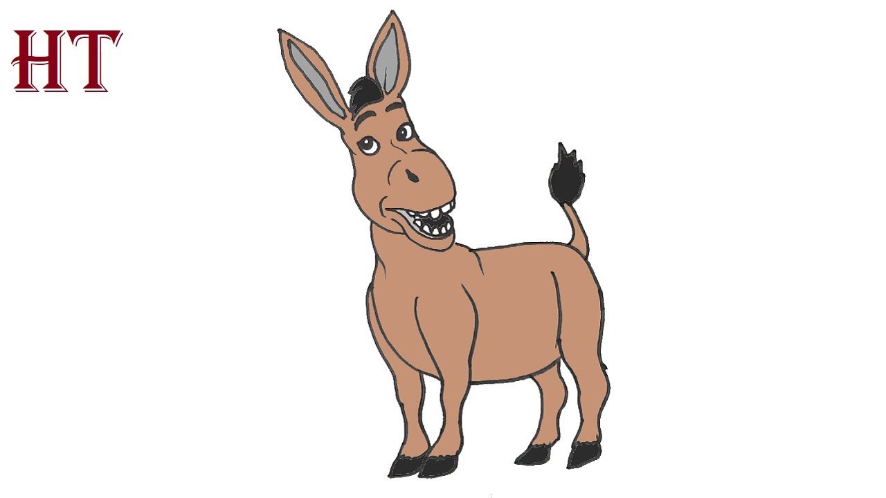 How To Draw Donkey From Shrek || Cartoon Donkey Drawing