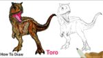 How To Draw Toro Camp Cretaceous From Jurassic World Camp Cretaceous | Torosaurus Dinosaur Drawing
