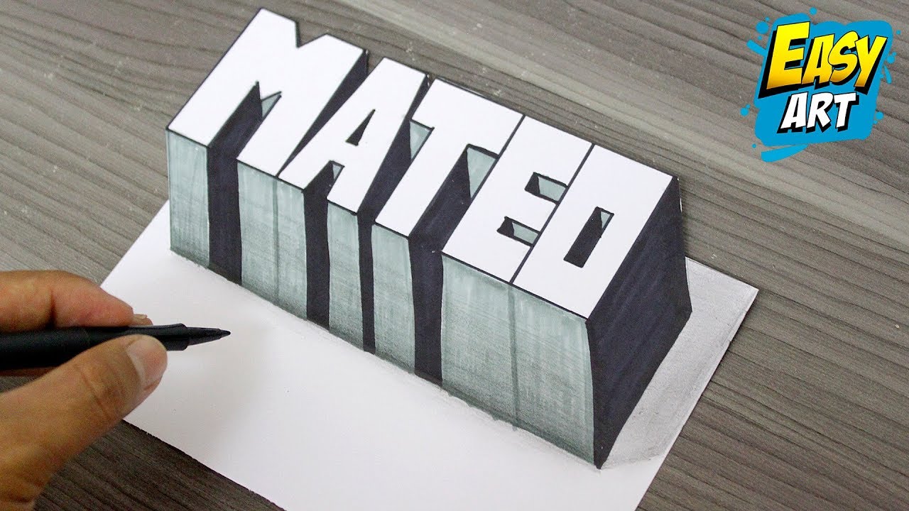 How to DRAW 3D Letters  MATEO - Como Dibujar Letras BONITAS en 3D - Dibujar letras en 3D  - Easy Art