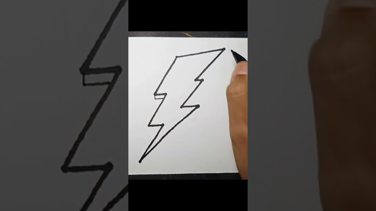 How to Draw 3D Lightning Bolt #shorts