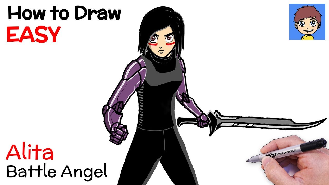 How to Draw Alita: Battle Angel - Easy Drawing Step by Step