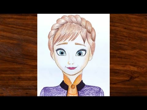 How to Draw Disney Princess Anna | Step by step Drawing of Frozen Princess Anna | Anime Girl Drawing