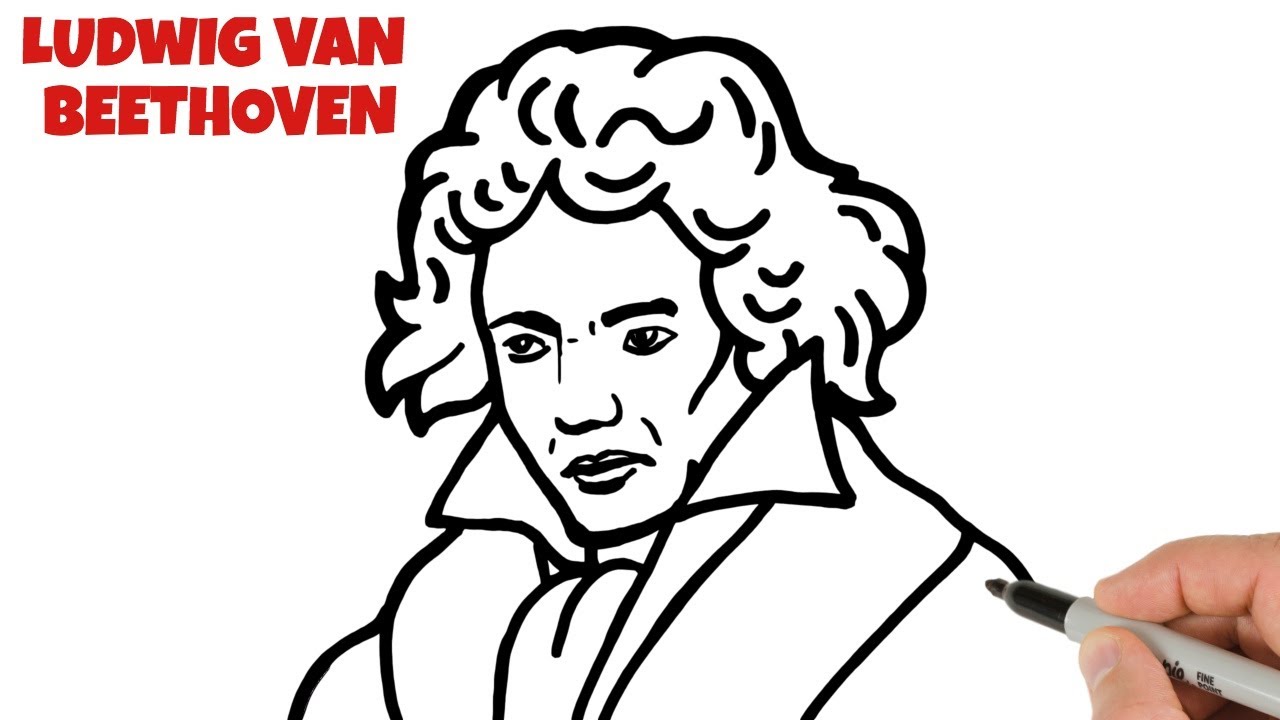 How to Draw Ludwig van Beethoven Easy | Famous Portraits
