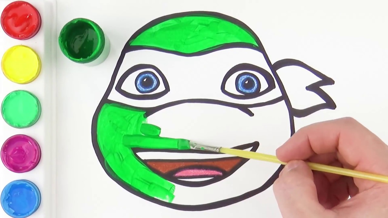 How to Draw Ninja Turtles Face | Acrylic paints for kids