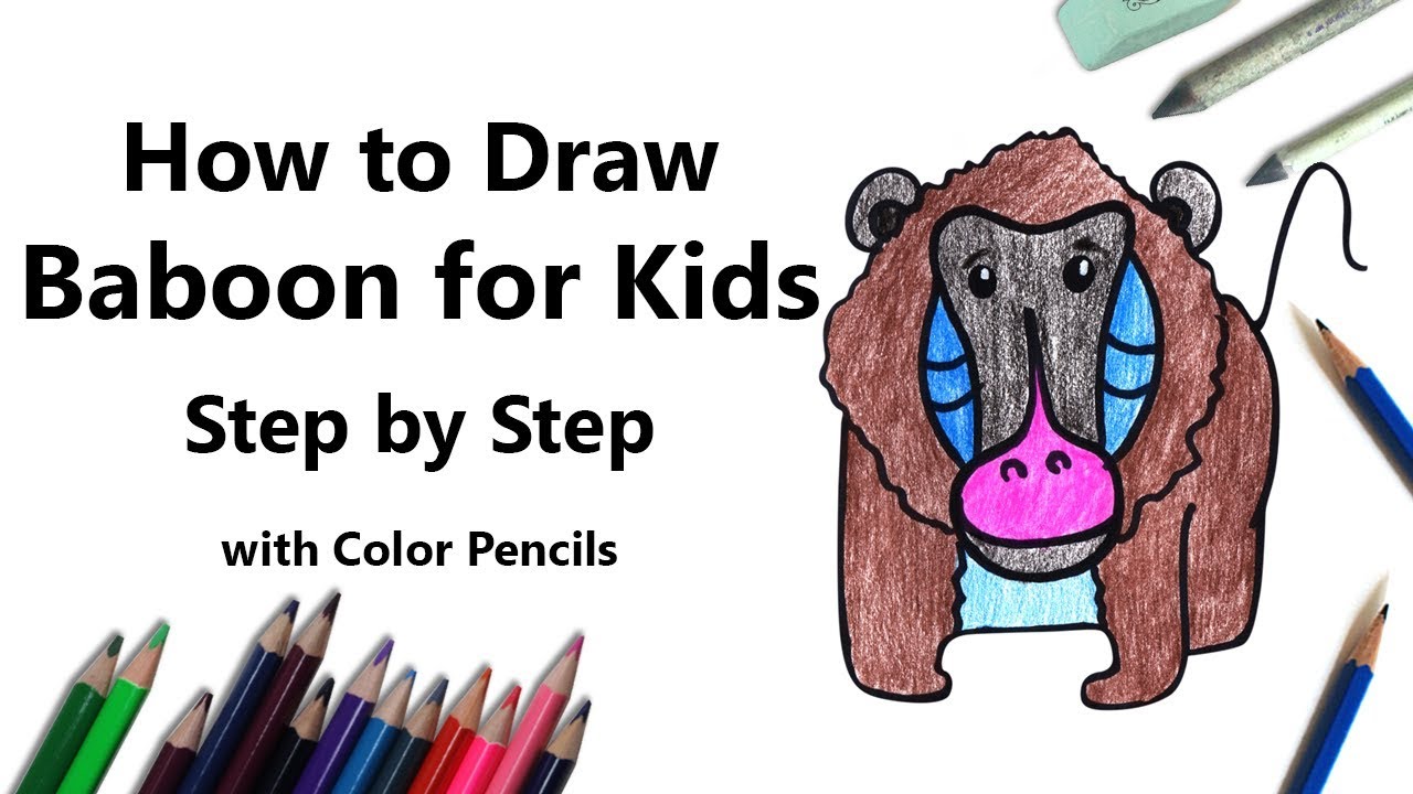 How to Draw a Baboon for Kids Step by Step - very easy